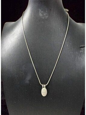 Vintage Danforth Handcrafted Pewter Chinese Joy Symbol Necklace